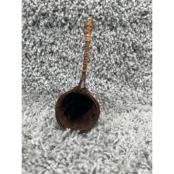 Antique Bamboo Basket Style Tea Strainer Infuser Kitchen Utensil Handmade - Picture 3 of 10